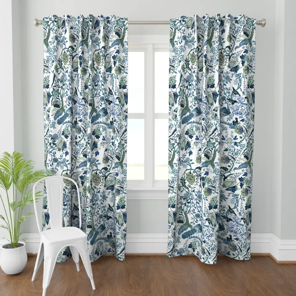 Chinoiserie Curtain Panel - Indigo product