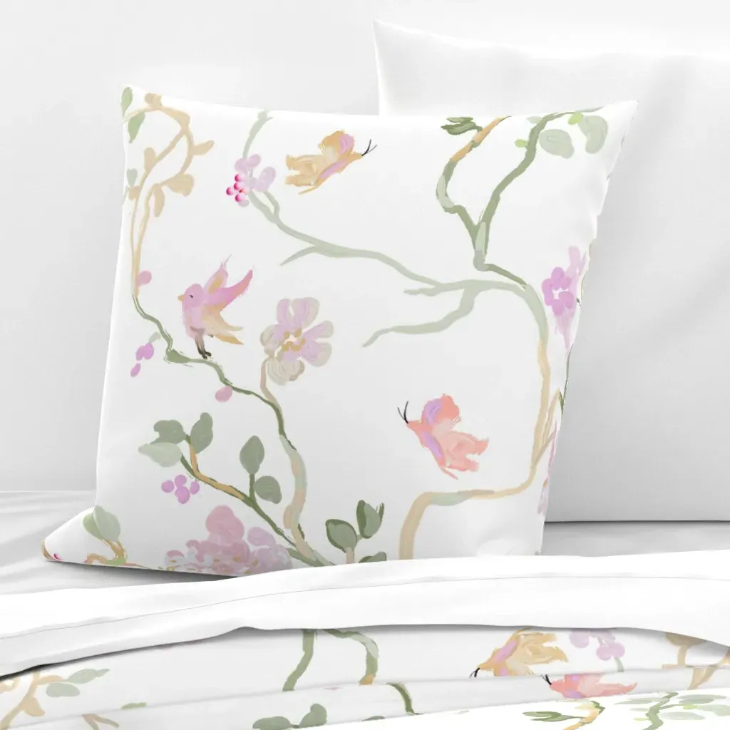Chinoiserie Floral Euro Pillow Sham - Pink product