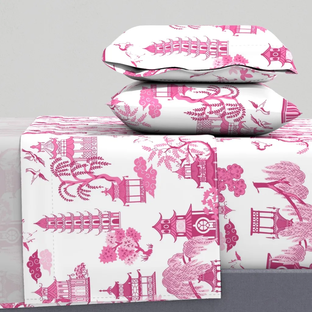 Chinoiserie Full Sheet Set - Pink product