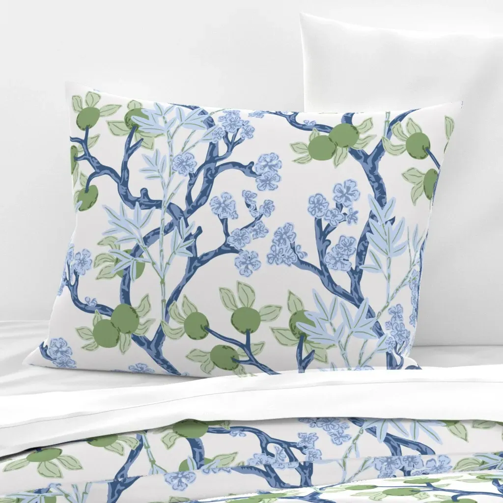 Chinoiserie Garden Tapestry Cushion - Blue, Cotton Sateen product