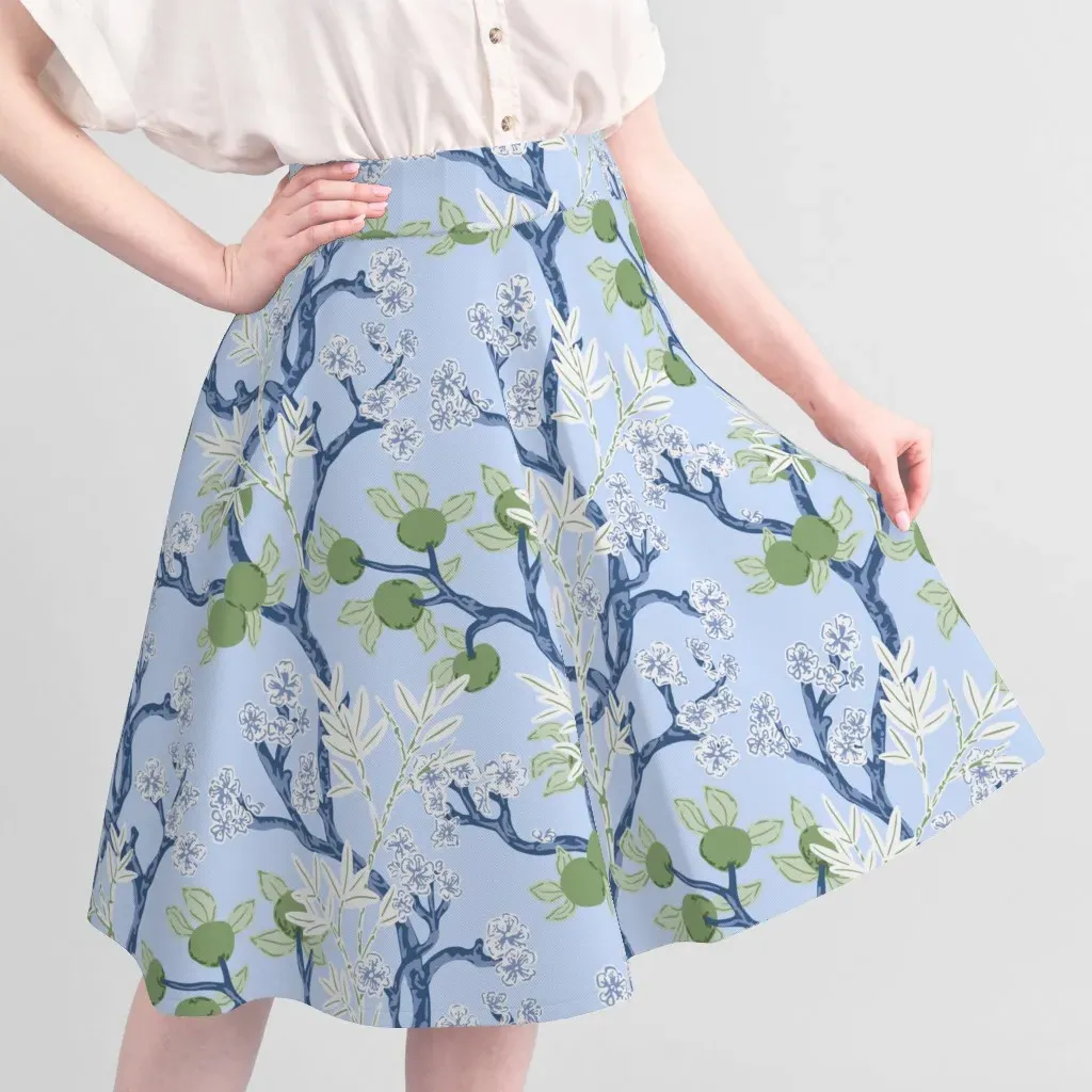 Chinoiserie Garden Tapestry Fabric by the Yard - Light Blue Green, Sport Pique alternate view