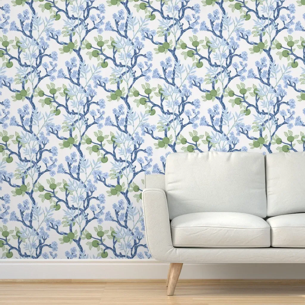 Chinoiserie Garden Tapestry Peel and Stick Wallpaper - Blue product