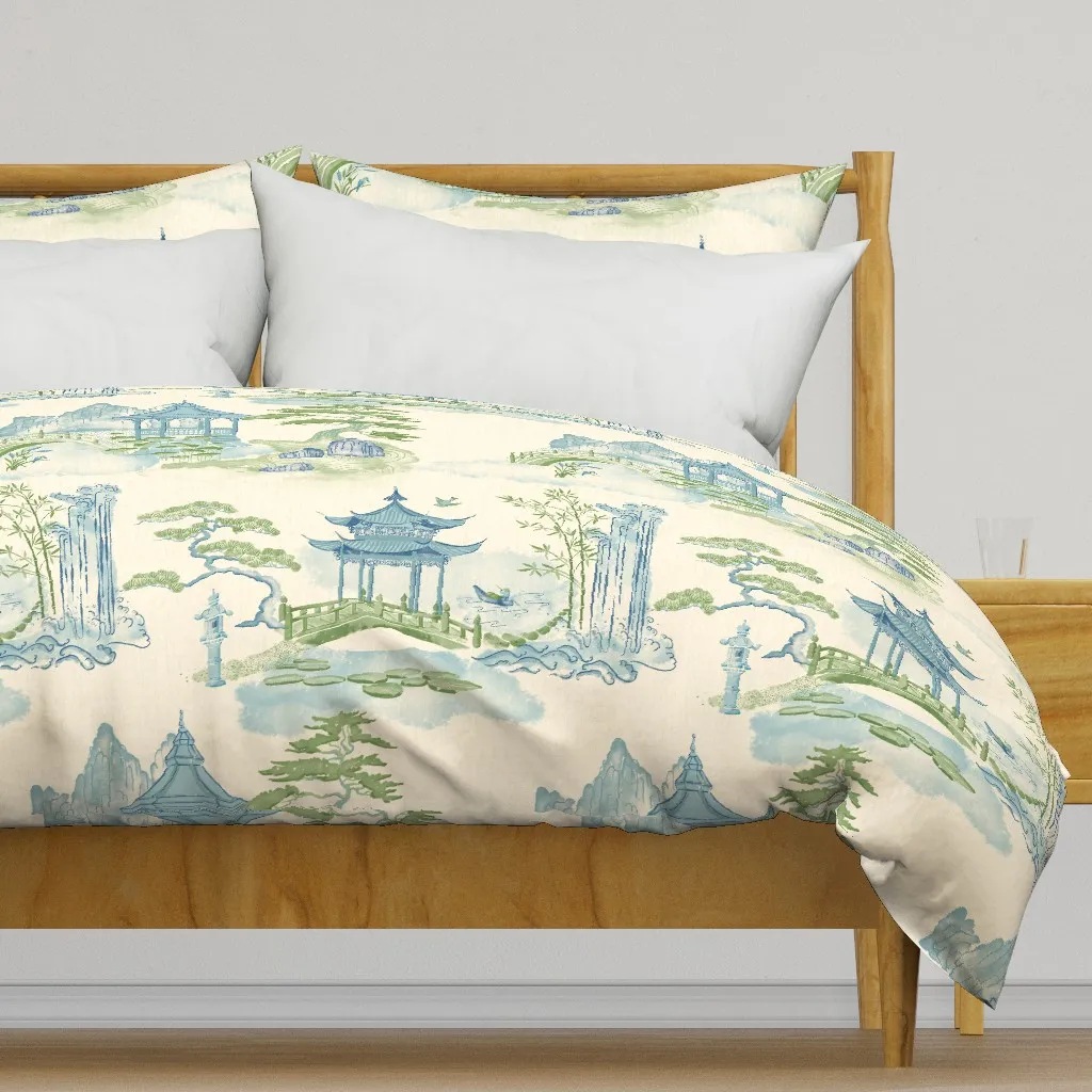 Chinoiserie Landscape Duvet Cover - Blue product