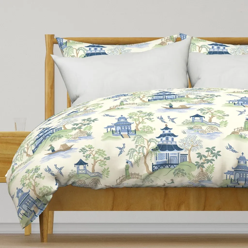 Chinoiserie Large Scale Duvet Cover - Blue product