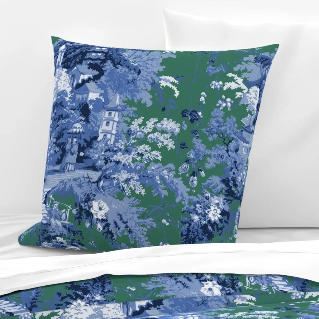 Chinoiserie Palace Euro Pillow Sham - Blue product