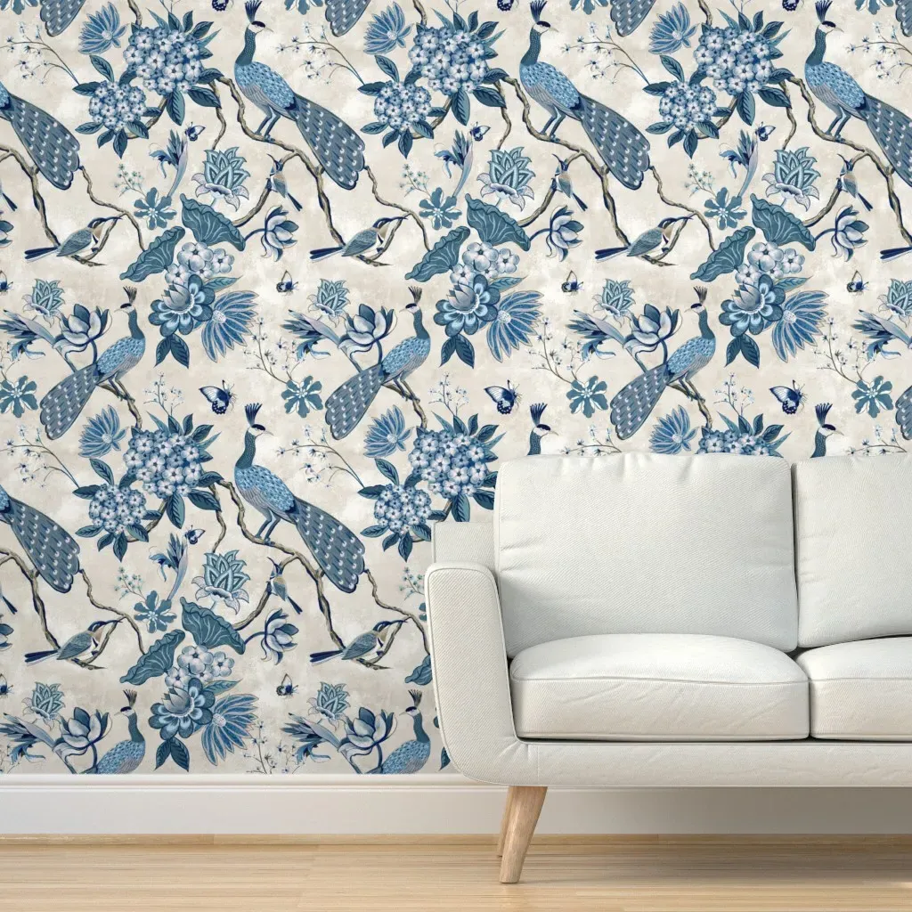 Chinoiserie Peel and Stick Wallpaper - Green, Blue product