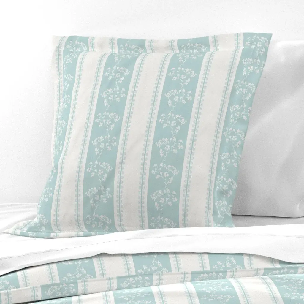 Chinoiserie Stripes Euro Pillow Sham - Light Blue product