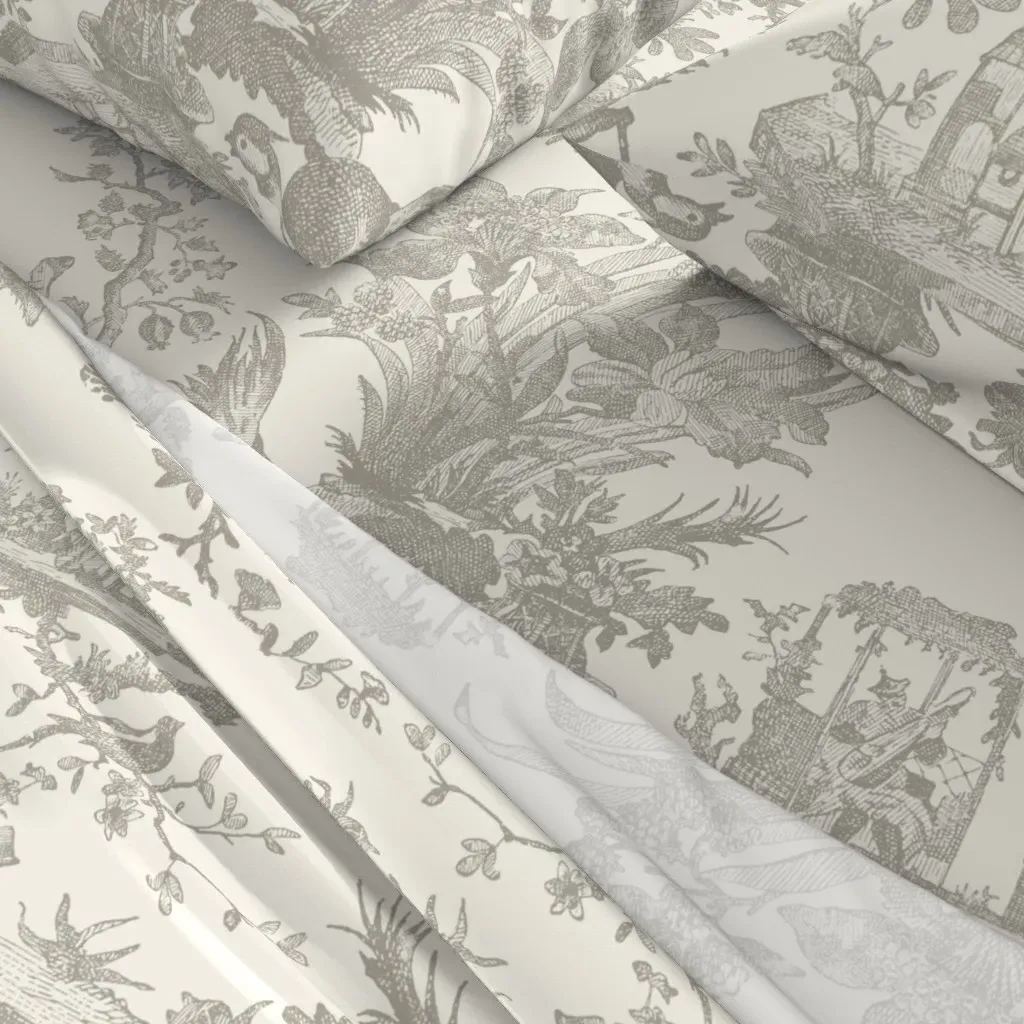 Chinoiserie Toile Javert Cal King Sheet Set - Gray alternate view