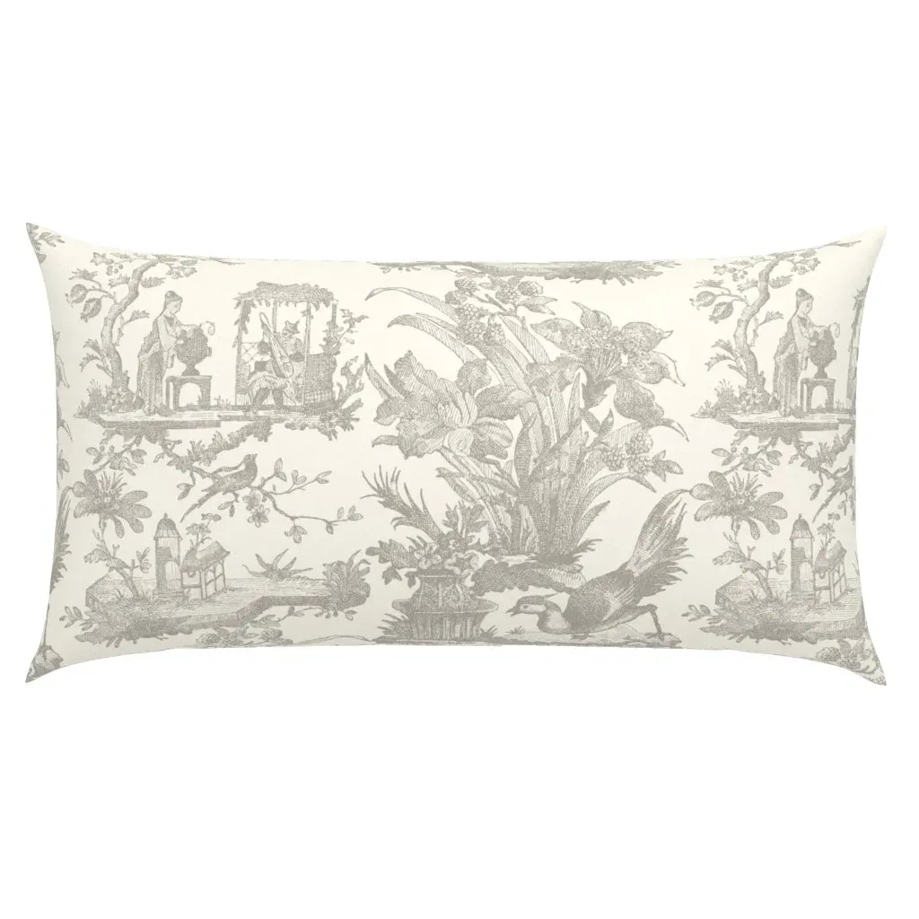 Chinoiserie Toile Javert On Debut King Pillow Sham - Gray product