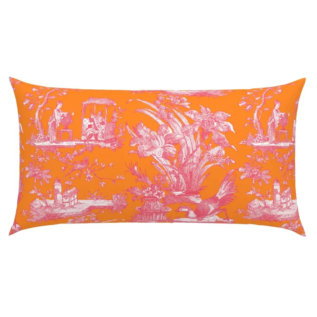 Chinoiserie Toile Orangerie And Poissy King Pillow Sham - Pink product