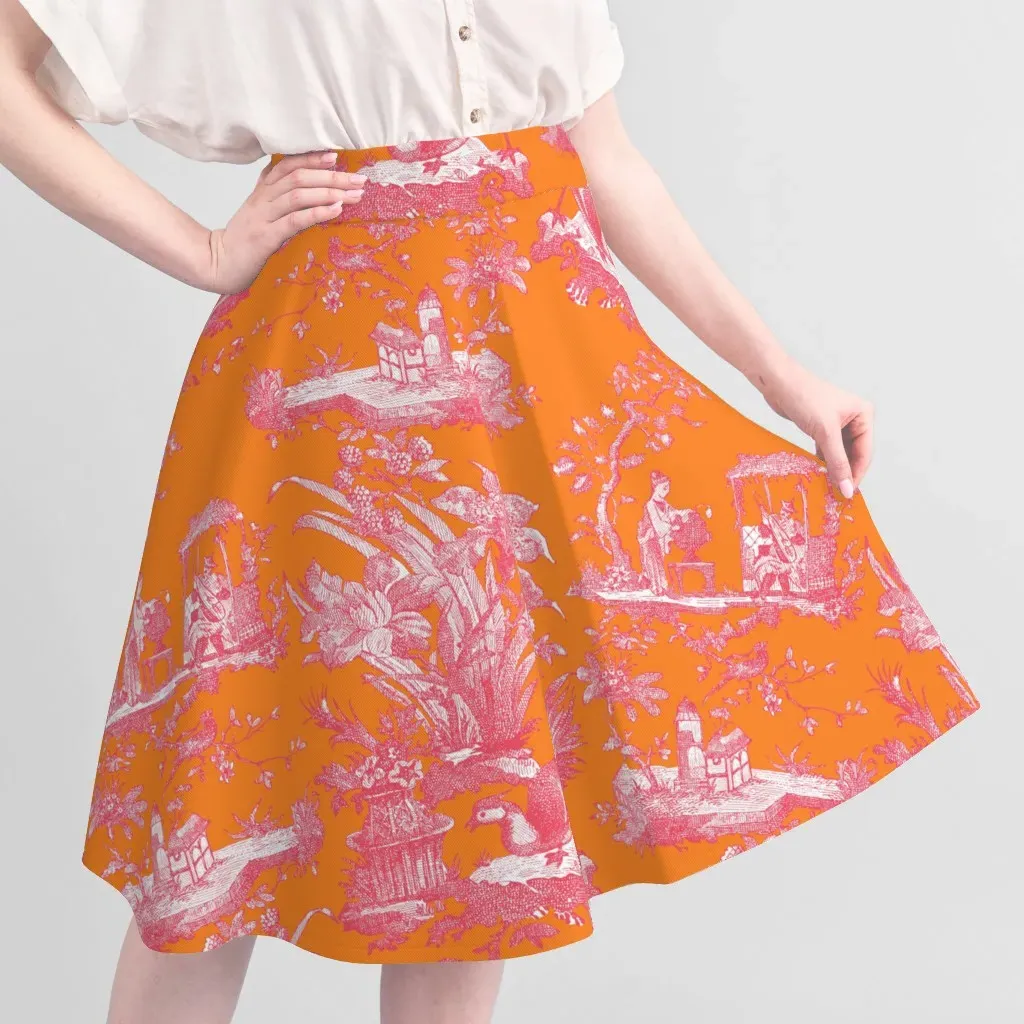 Chinoiserie Toile Orangerie And Poissy Sport Pique Fabric - Pink alternate view
