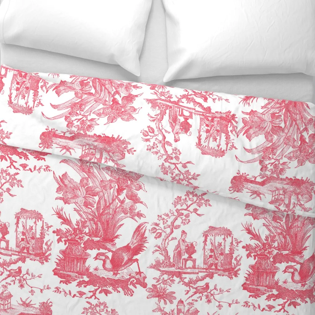 Chinoiserie Toile Poissy Duvet Cover - Pink alternate view