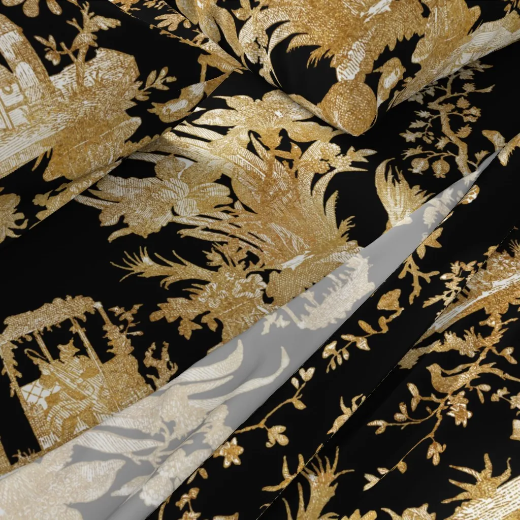 Chinoiserie Toile Queen Sheet Set - Gold alternate view