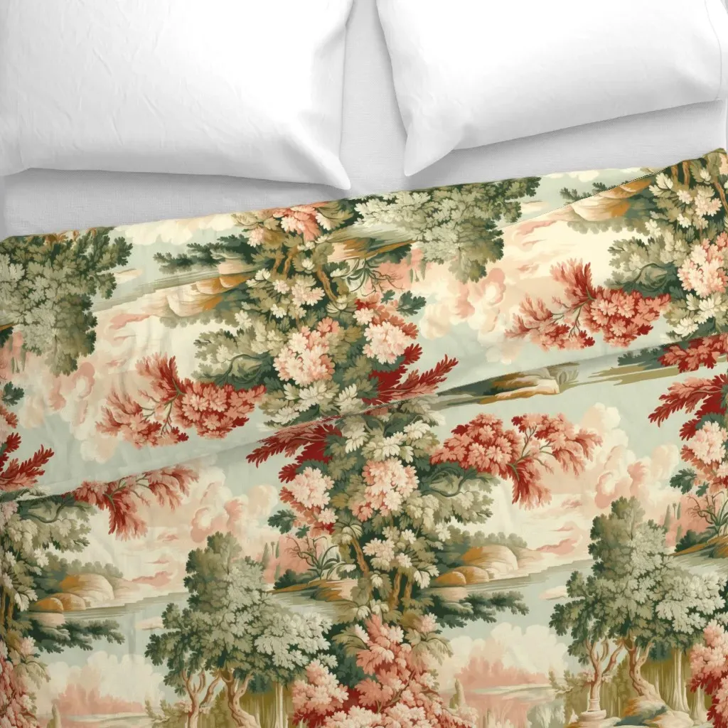 Chinoiserie Vintage Duvet Cover - Green alternate view