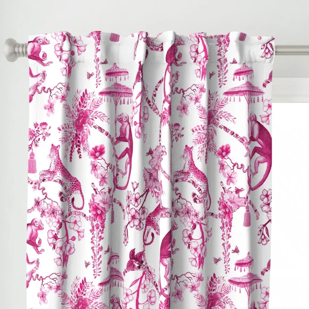 Chinoiserie Whimsy Curtain Panel - Pink alternate view