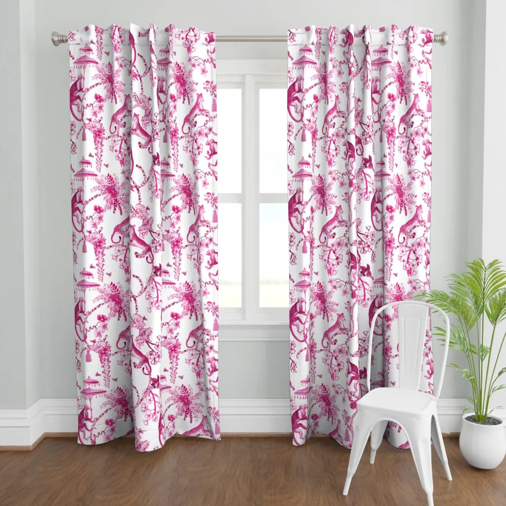 Chinoiserie Whimsy Curtain Panel - Pink product