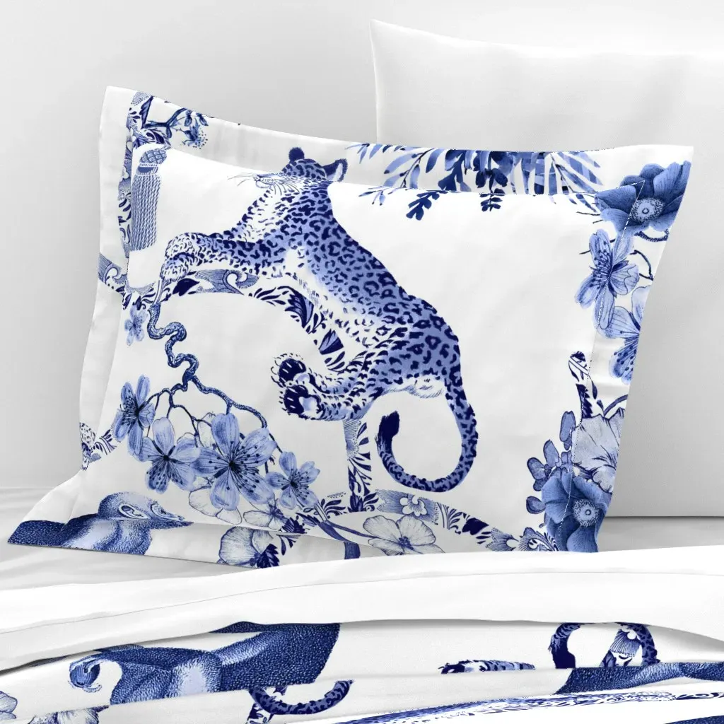 Chinoiserie Whimsy Standard Pillow Sham - Blue, Cotton Sateen product