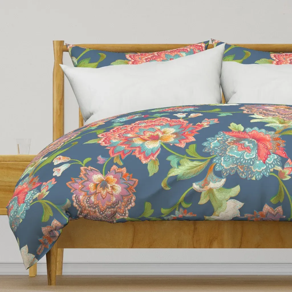 Chintz Blue LH J Duvet Cover - Coral Pink product
