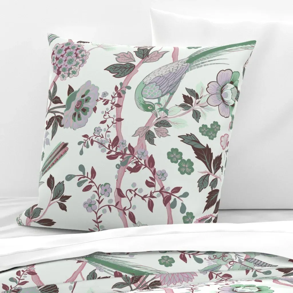 Chintz-Chinoiserie Euro Pillow Sham - Dusty Rose product