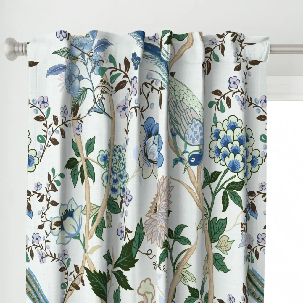 Chintz Chinoiserie Spring Curtain Panel - Blue alternate view