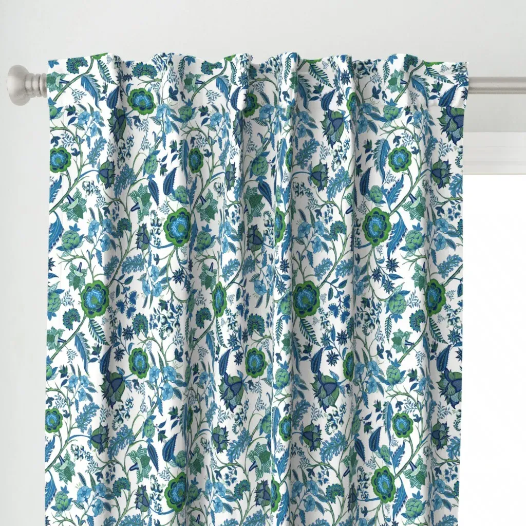 Chintz Curtain Panel - Blue alternate view