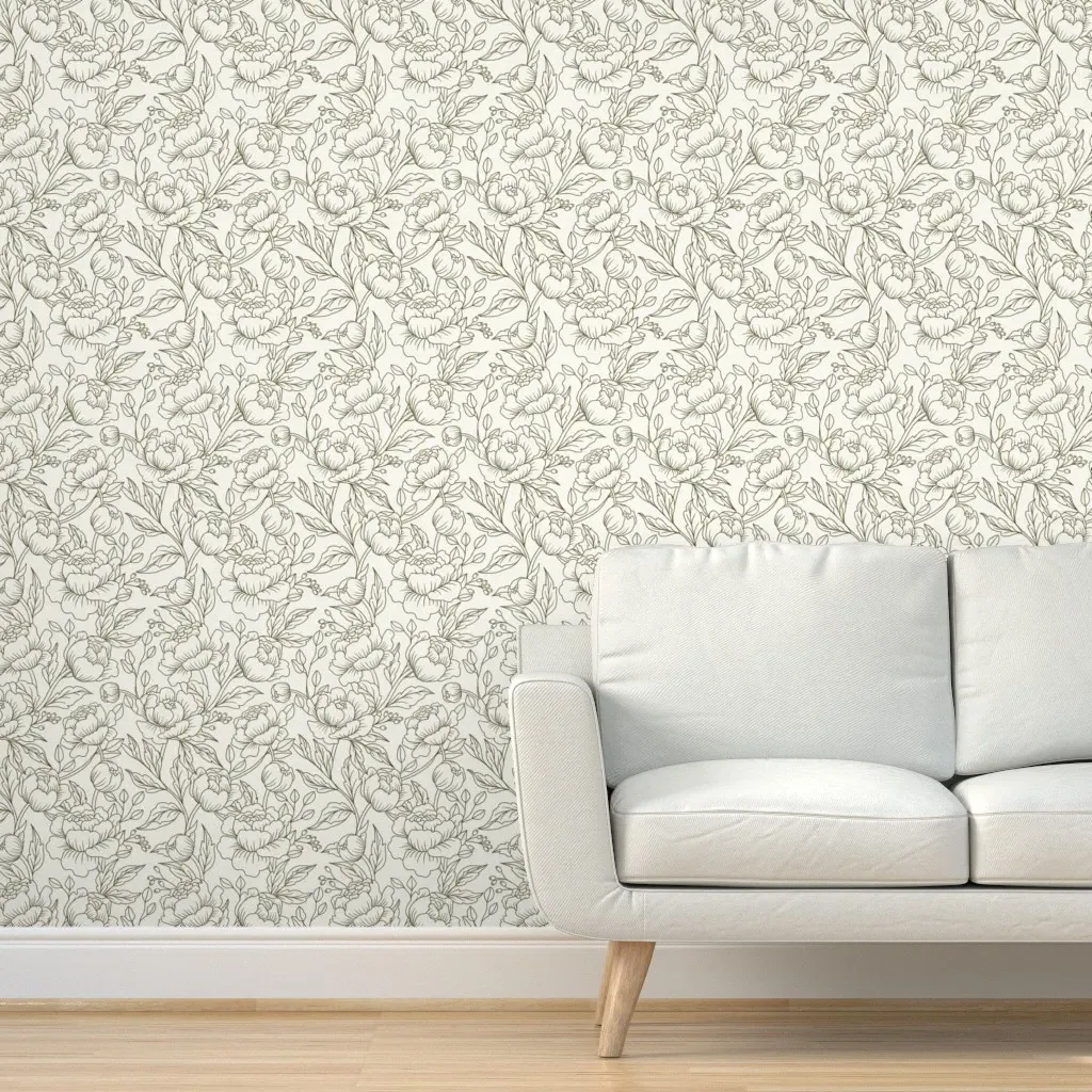 Chintz Floral Peel and Stick Wallpaper - Green product