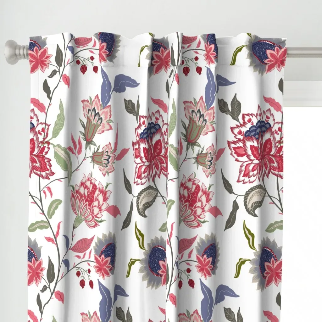 Chintz Flow Curtain Panel - Red alternate view