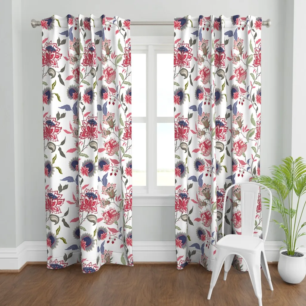 Chintz Flow Curtain Panel - Red product