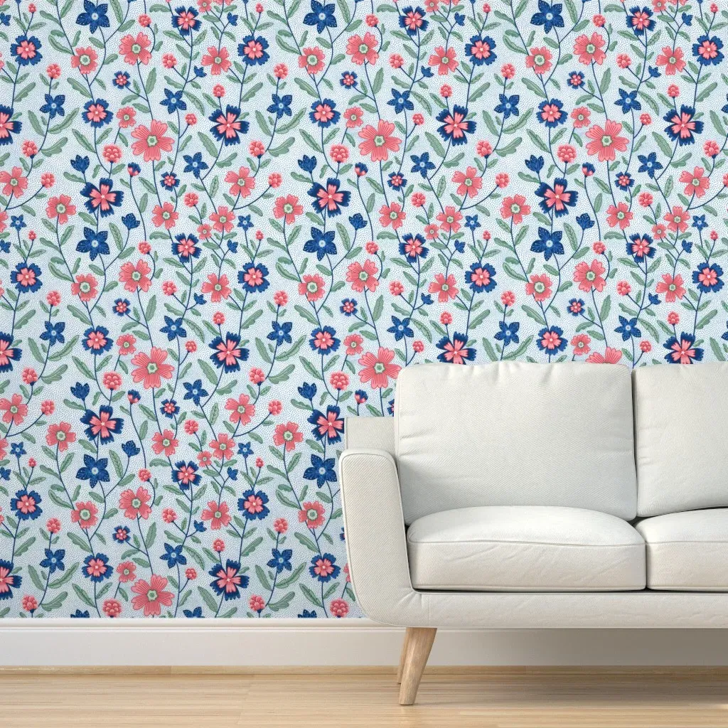Chintz Flowers Peel and Stick Wallpaper - Pink product