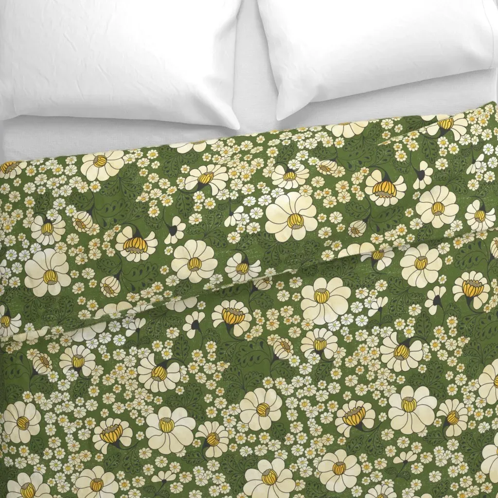 Chintz Meadow Green Duvet Cover - Cream alternate view