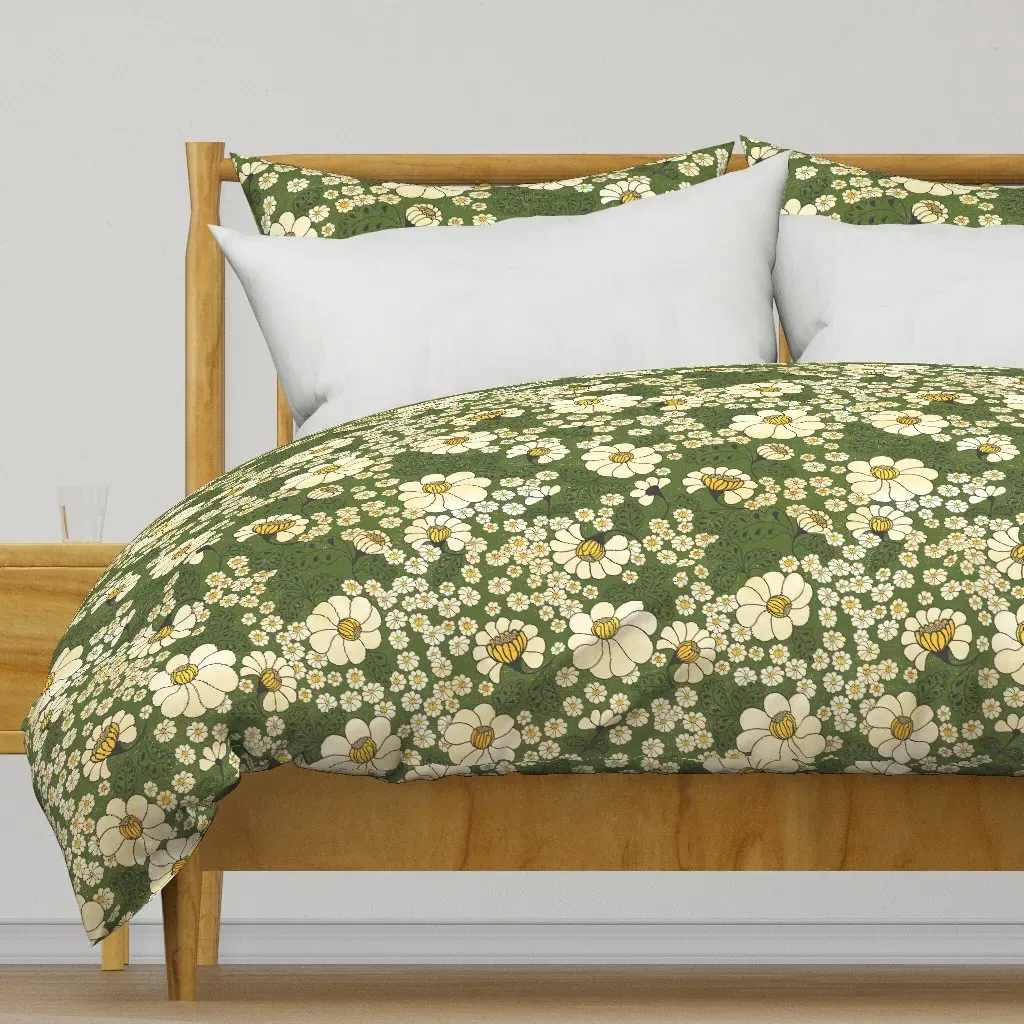 Chintz Meadow Green Duvet Cover - Cream product