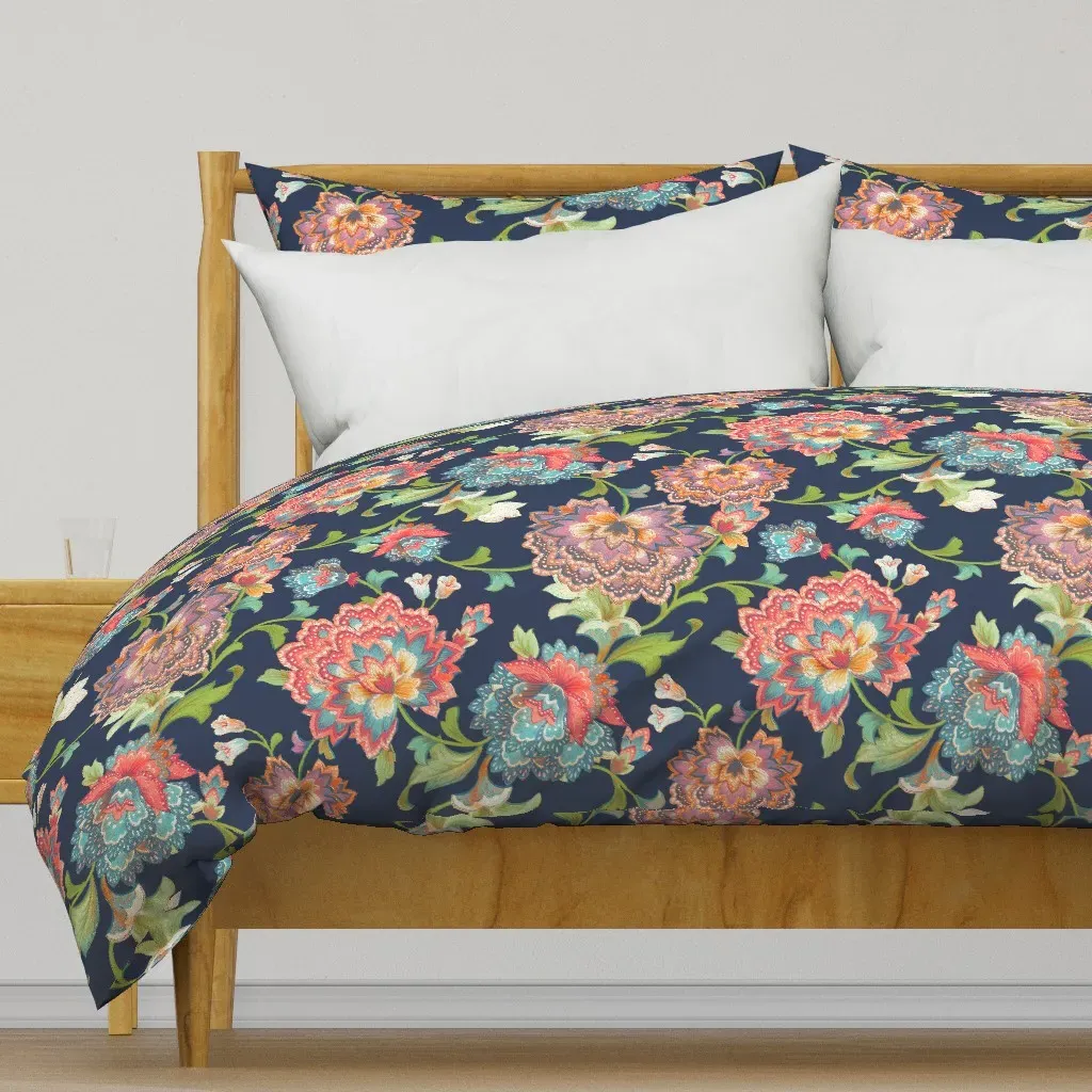 Chintz Navy50 Duvet Cover - Coral Pink product