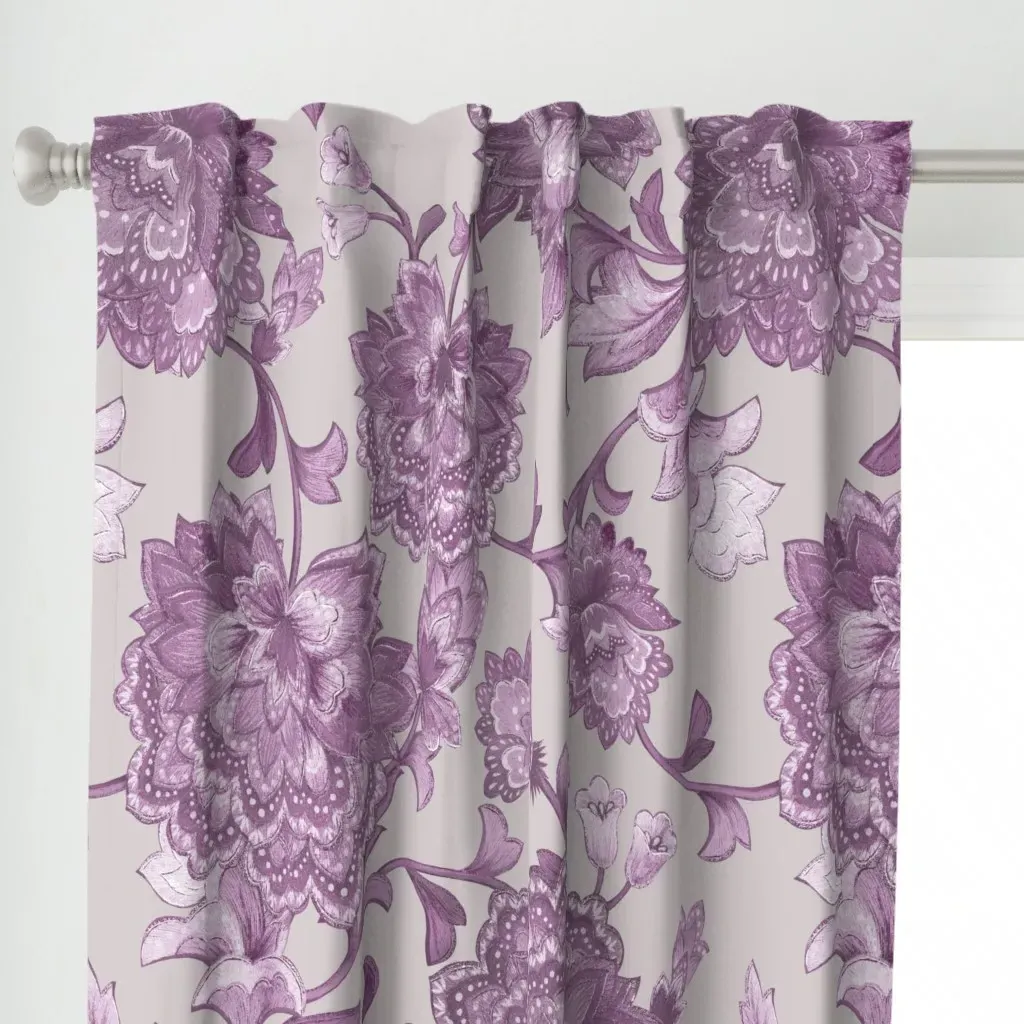 Chintz Pink Grape Jumbo Curtain Panel - Lilac alternate view