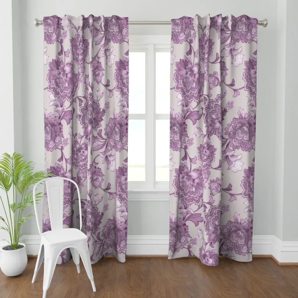 Chintz Pink Grape Jumbo Curtain Panel - Lilac product