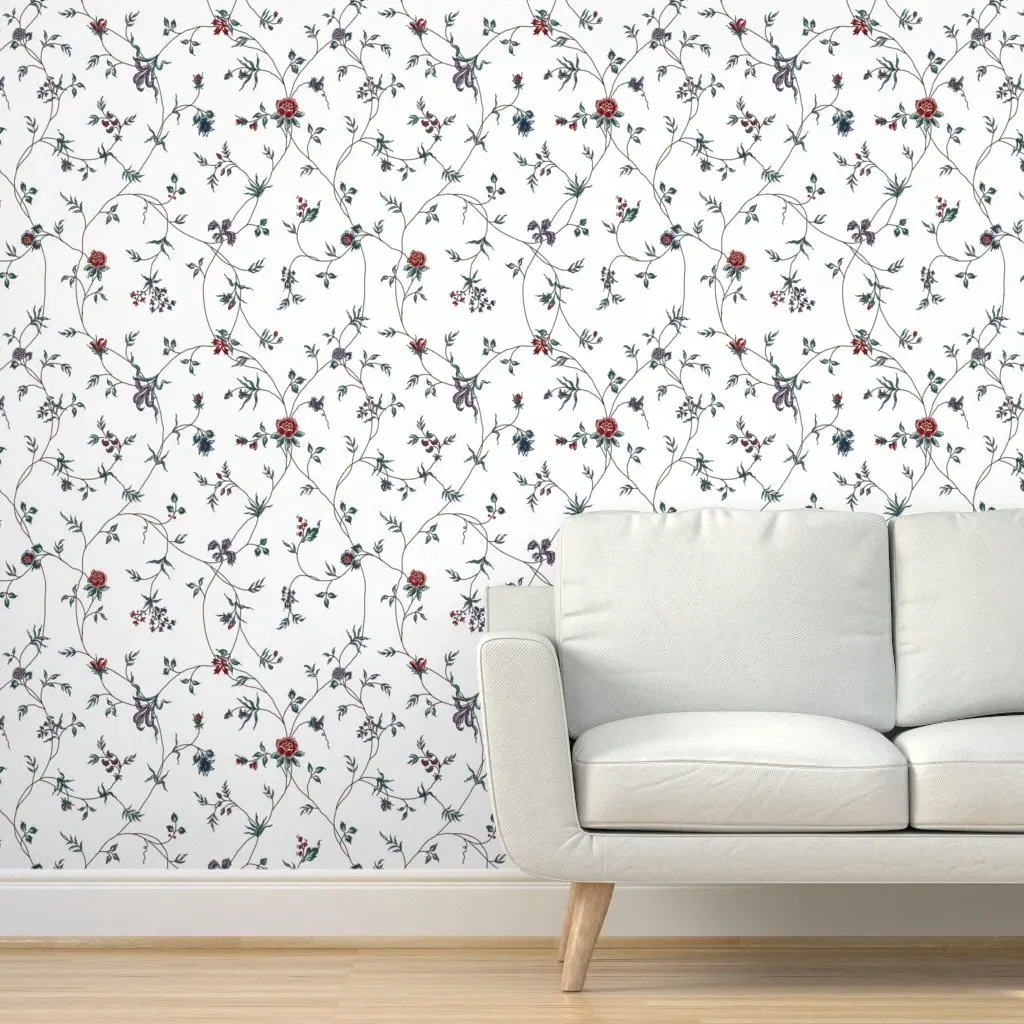 Chintz Vine Peel and Stick Wallpaper - Green product