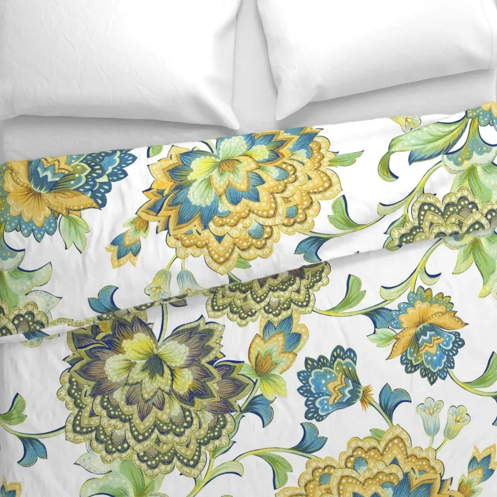 Chintz White Duvet Cover - Gold alternate view