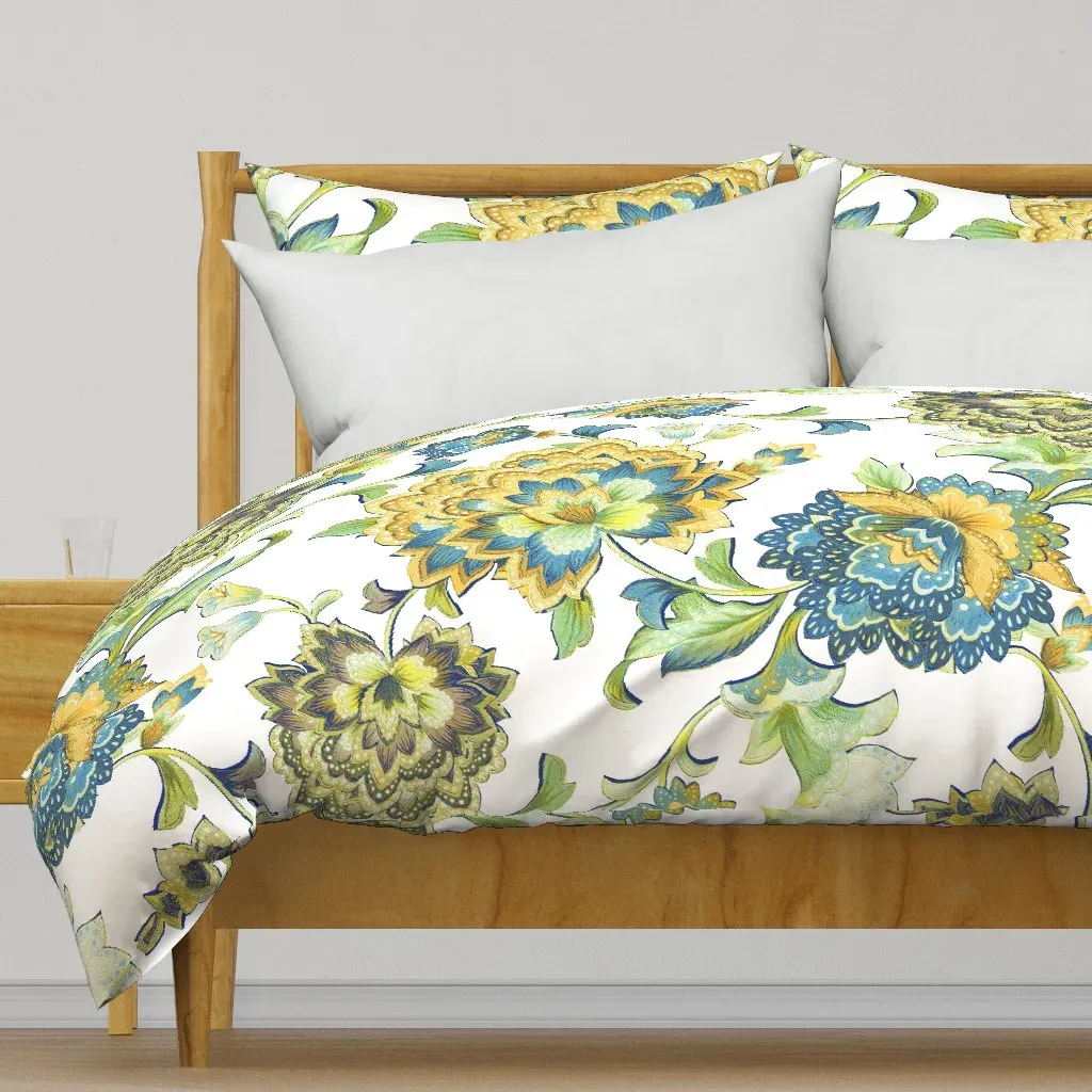 Chintz White Duvet Cover - Gold product