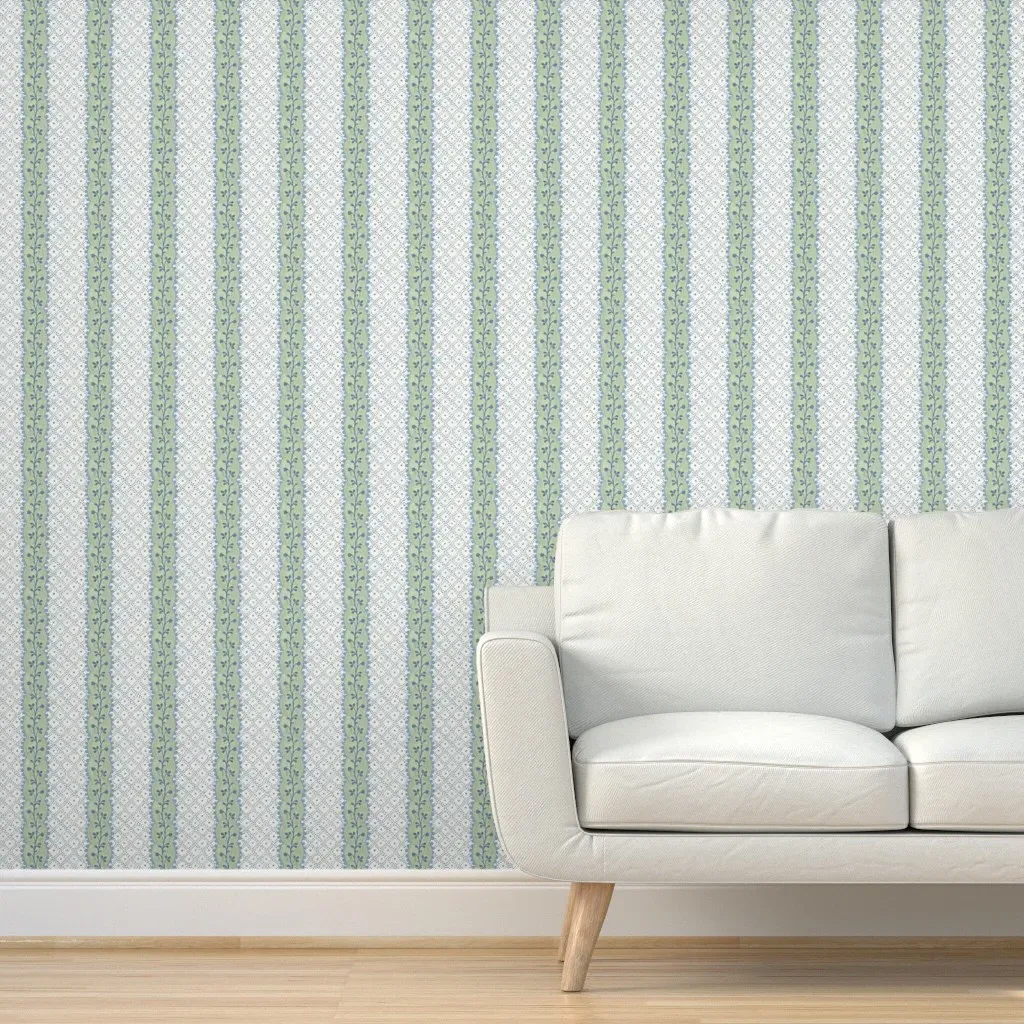 Chisholm Vine Stripe Peel and Stick Wallpaper - Pale Green product