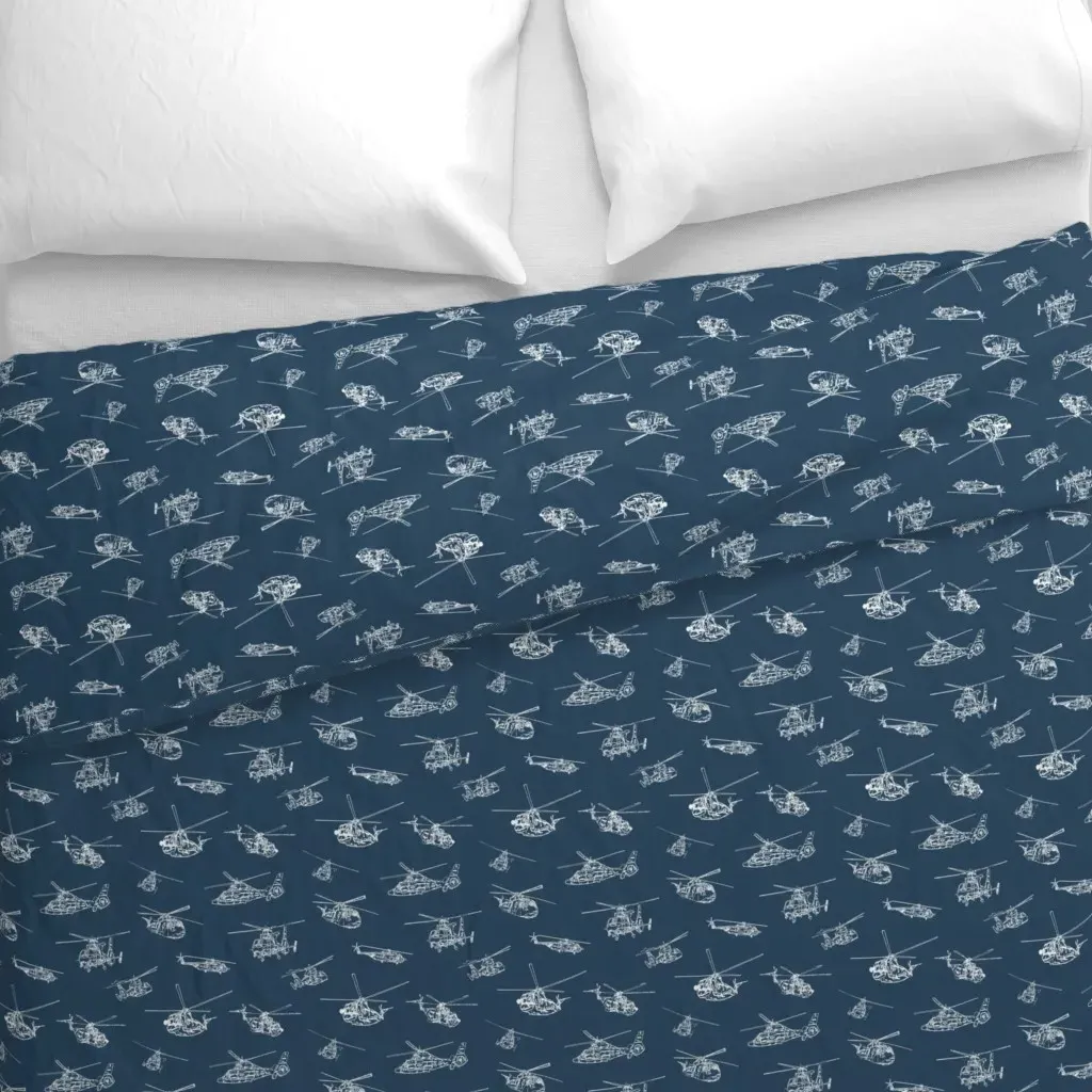 Choppers On Navy Small Duvet Cover - White alternate view