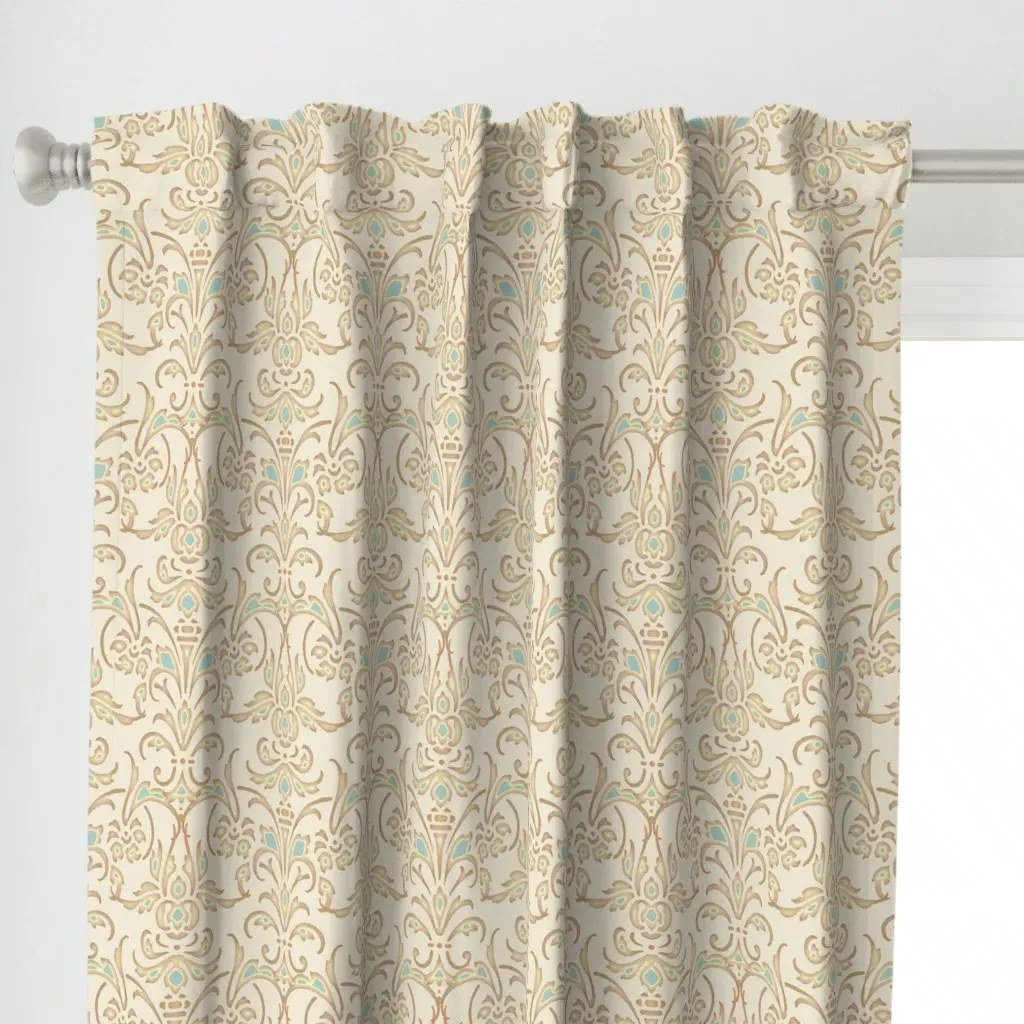 Christina Damask Curtain Panel - Beige alternate view