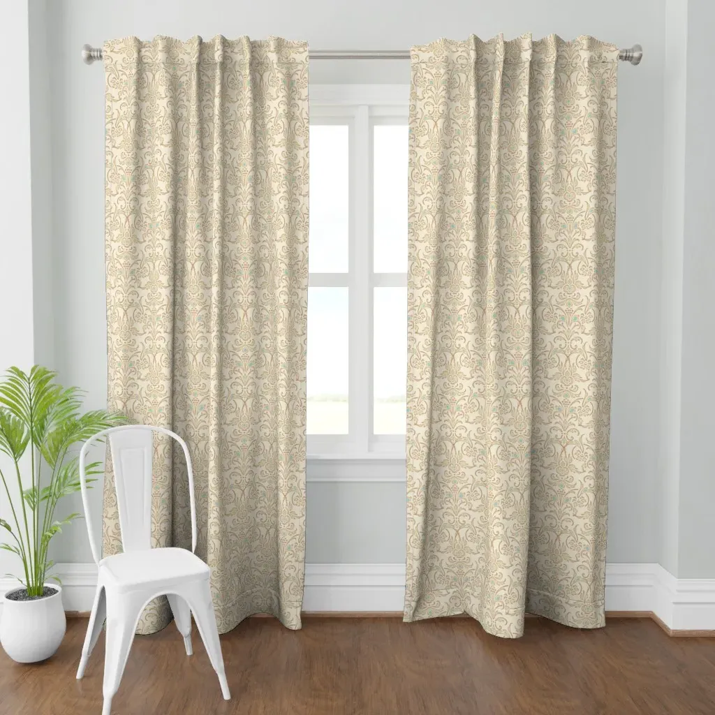 Christina Damask Curtain Panel - Beige product