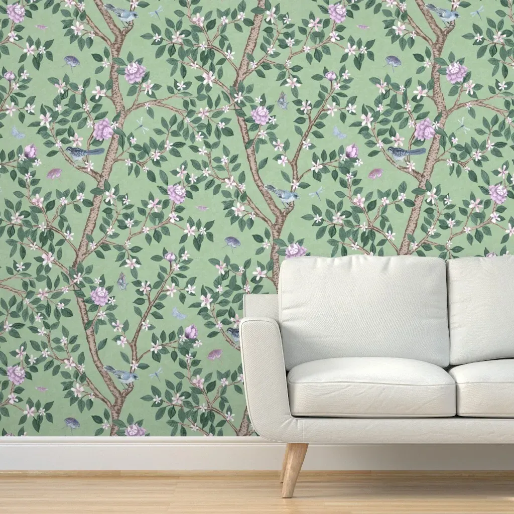 Christina Elsie's Garden Peel and Stick Wallpaper Panel - Pale Green product