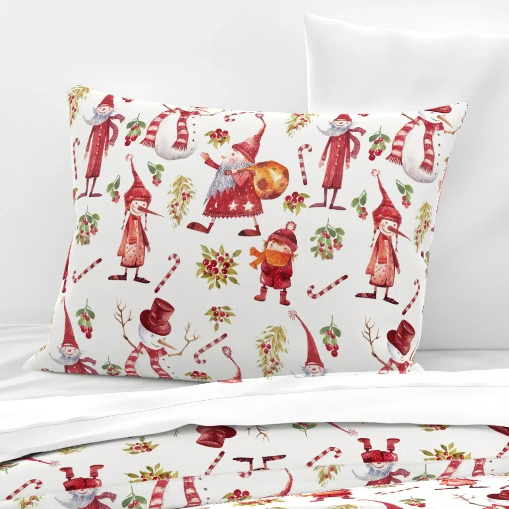 Christmas Celebration Standard Knife Edge Pillow - Red, Cotton Sateen product