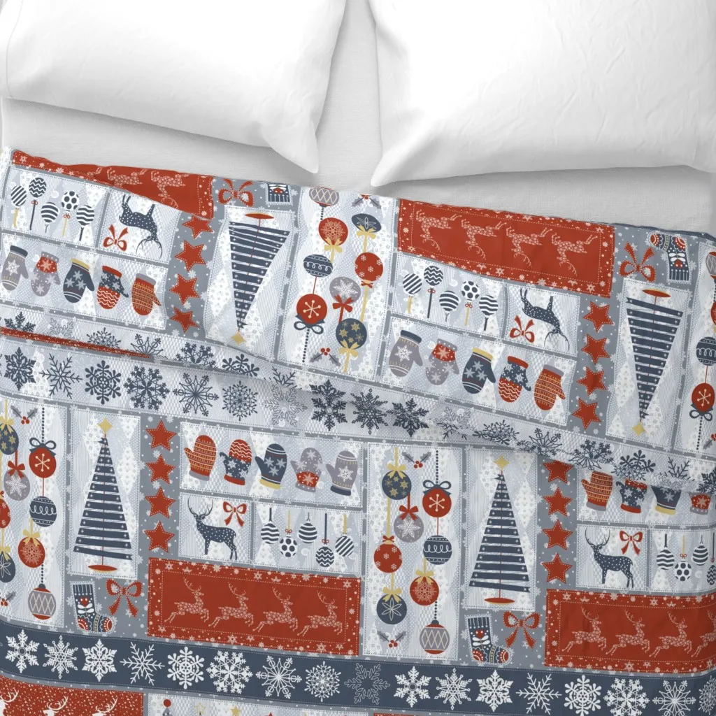 Christmas Collage Duvet Cover - Gray alternate view