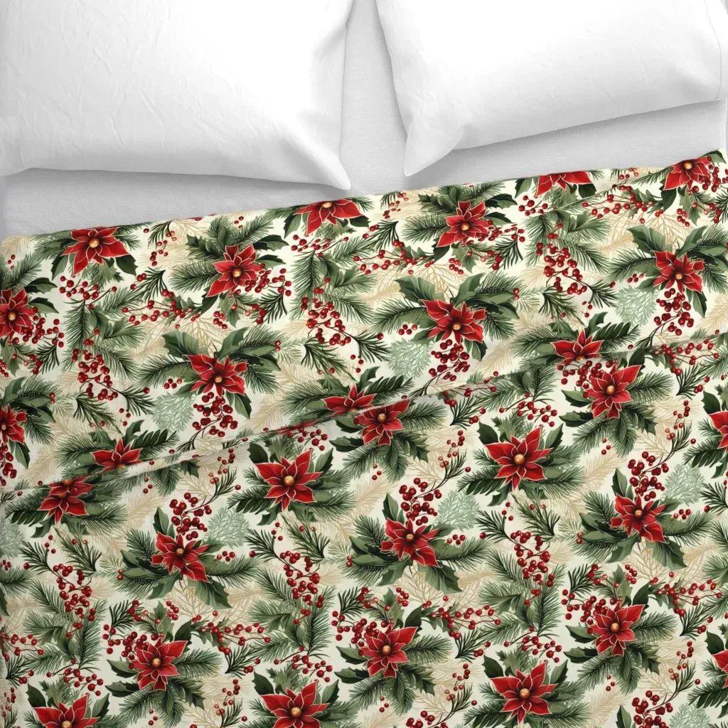 Christmas Sentiments Duvet Cover - Red alternate view