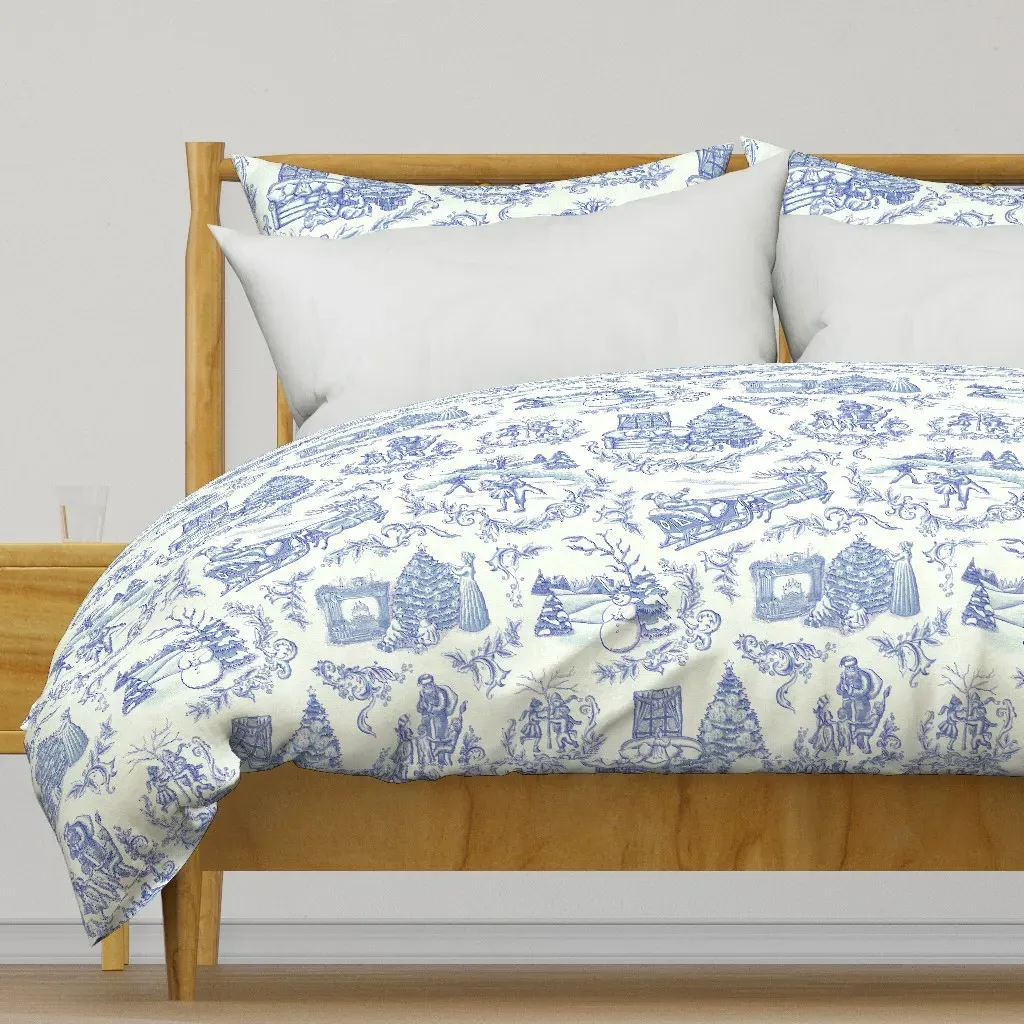 Christmas Toile Duvet Cover - Blue product