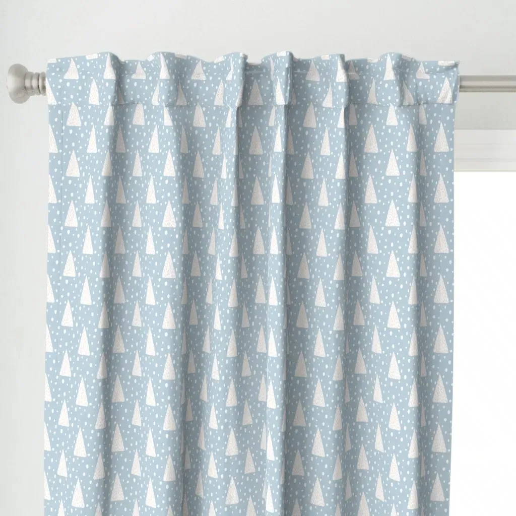 Christmas Tree Doodles Curtain Panel - White alternate view