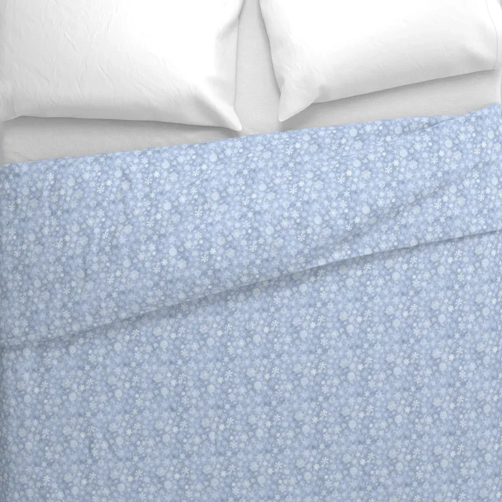 Christmas Winter Hand Drawn Duvet Cover - Light Blue alternate view
