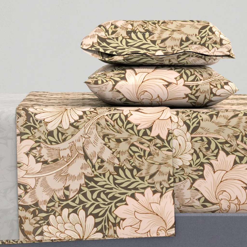 Chrysanthemum 1877 William Morris Full Sheet Set - Peach product