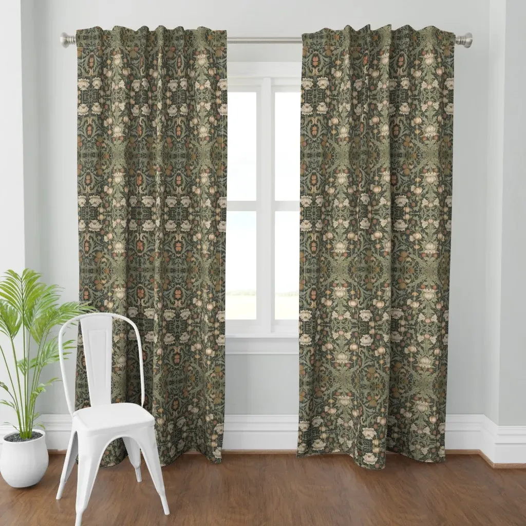 Chrysanthemums Curtain Panel - Off-White product